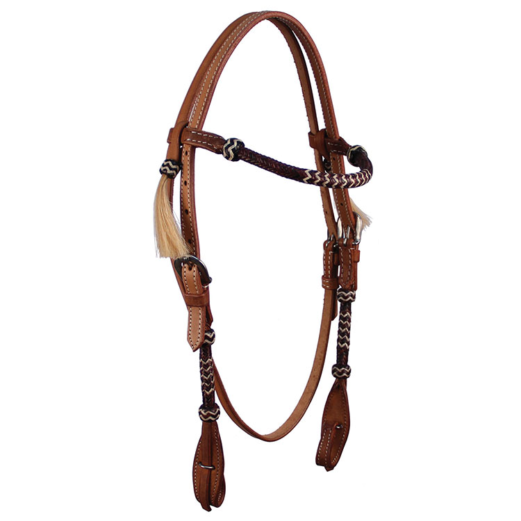 2194 LT: Headstall Round Rawhide Browband + Cheek w/Quick Release