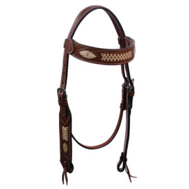 2607 CHT: Headstall Browband w/RH Natural Lace