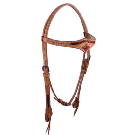 2608 LT: Headstall Light Leather w/Tan Rawhide