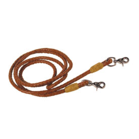 7941 R: Roping Rein w/Natural Rawhide Accents + Stainless Steel Snaps