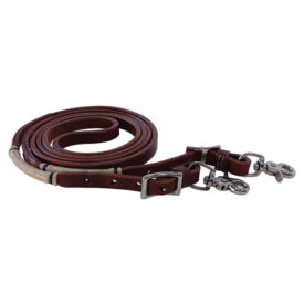 7956 LAT: Latigo Leather Roping Reins w/Rawhide
