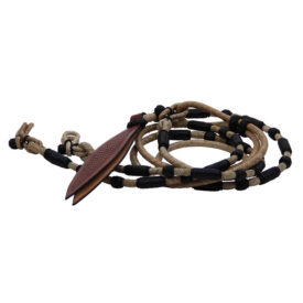 9708: Reins Natural Romel Black Trim Popper